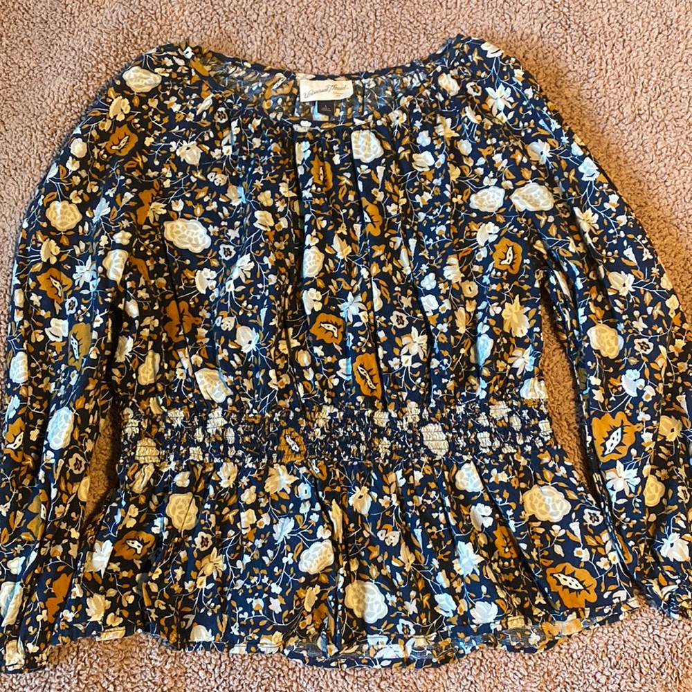 Floral blue shirt